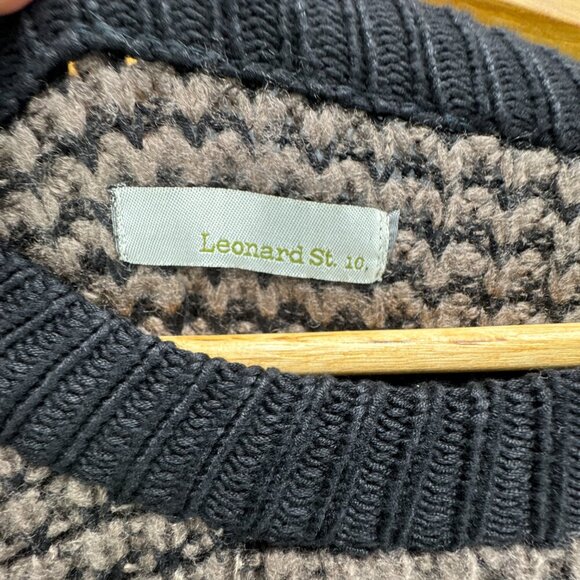 Leonard St Sweater Womens Medium Pullover Brown Black Mohair Wool Blend Knit - Picture 13 of 14